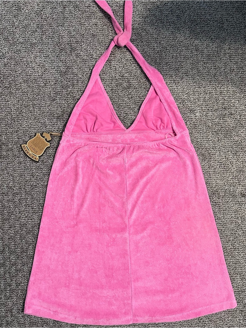 Elan Pink Terry Halter Cover-up Dress, Size L - Picture 6 of 10